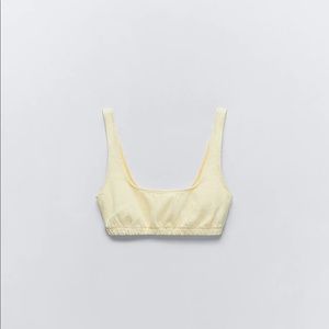 Zara Crop top light yellow - Size Small